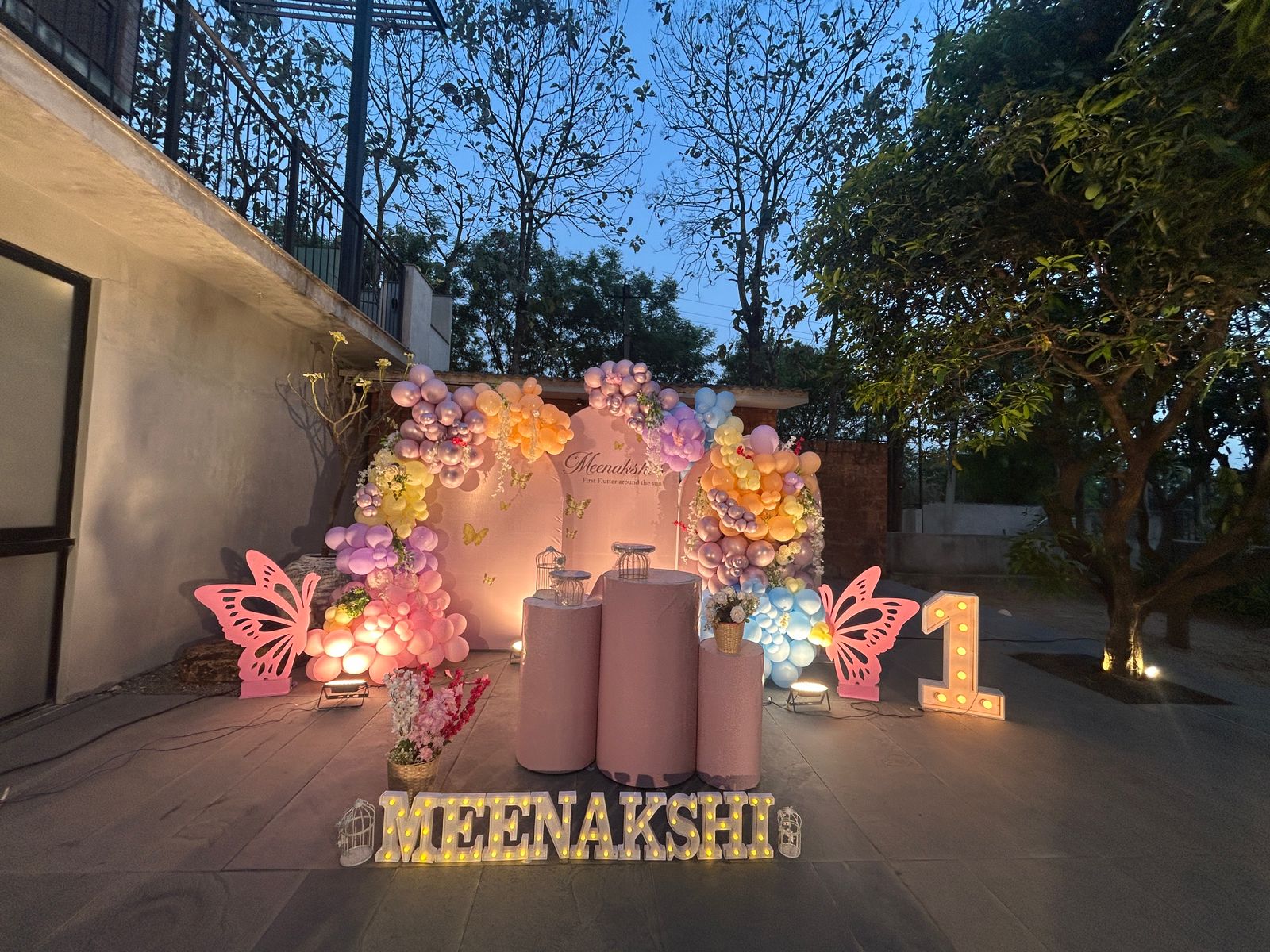 Pastel Balloon Birthday Setup